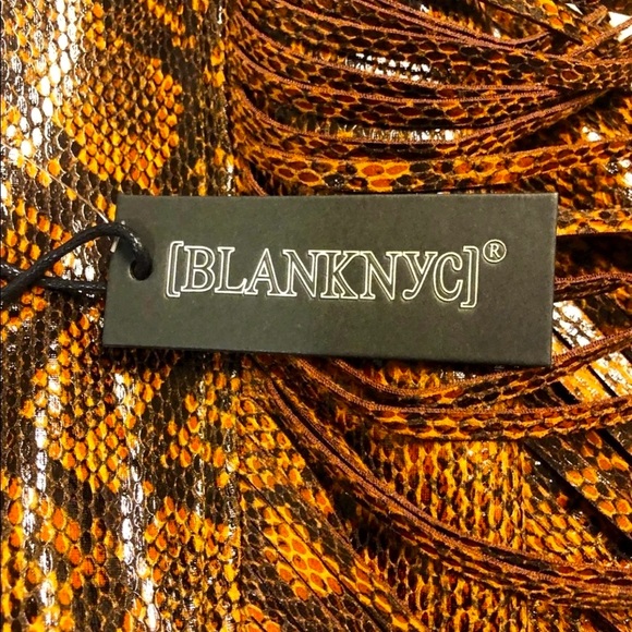 NWT$200 BLANKNYC Fringe Snakeskin Jacket